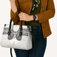 Samoan Traditional Art Tattoos Leather Bag Tatau Tribal Motifs with Ula Nifo White LT03 - Polynesian Pride