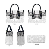 Samoan Traditional Art Tattoos Leather Bag Tatau Tribal Motifs with Ula Nifo White LT03 - Polynesian Pride