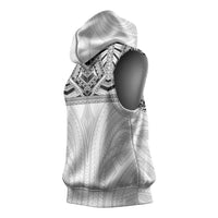 Samoan Traditional Art Tattoos Sleeveless Hoodie Tatau Tribal Motifs with Ula Nifo White LT03 - Polynesian Pride