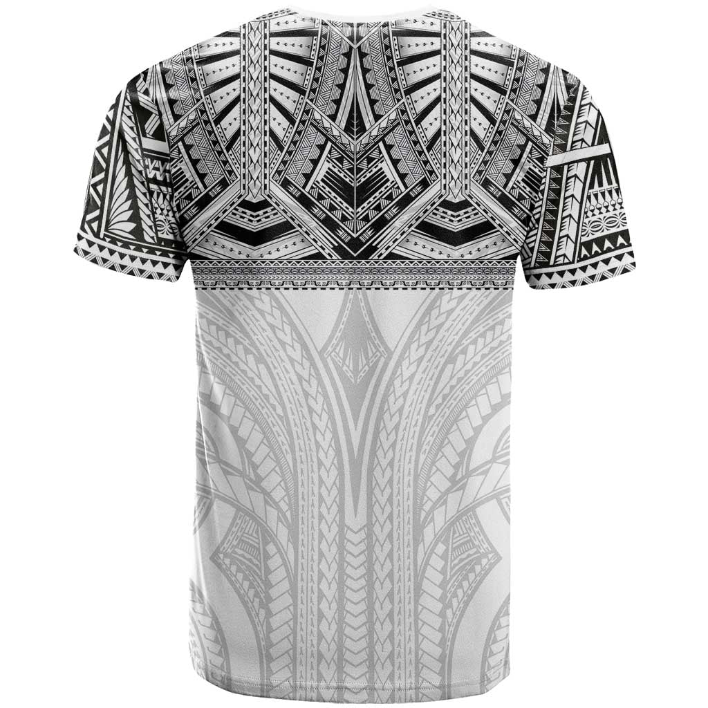 Samoan Traditional Art Tattoos T Shirt Tatau Tribal Motifs with Ula Nifo White - Polynesian Pride