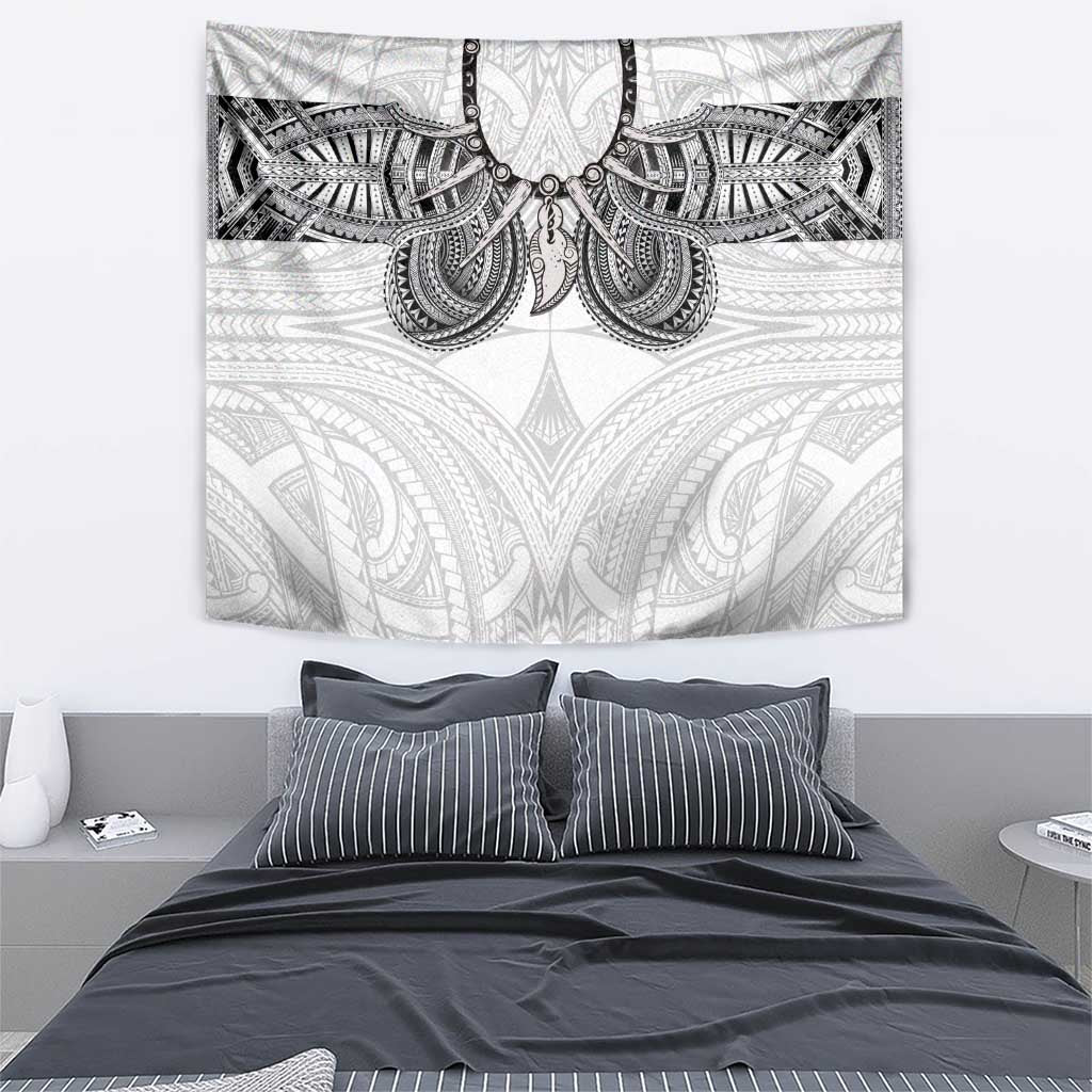 Samoan Traditional Art Tattoos Tapestry Tatau Tribal Motifs with Ula Nifo White - Polynesian Pride