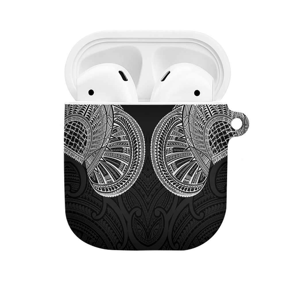 Samoan Traditional Art Tattoos AirPods Case Tatau Roman Reigns Black Color - Polynesian Pride