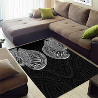Samoan Traditional Art Tattoos Area Rug Tatau Roman Reigns Black Color - Polynesian Pride