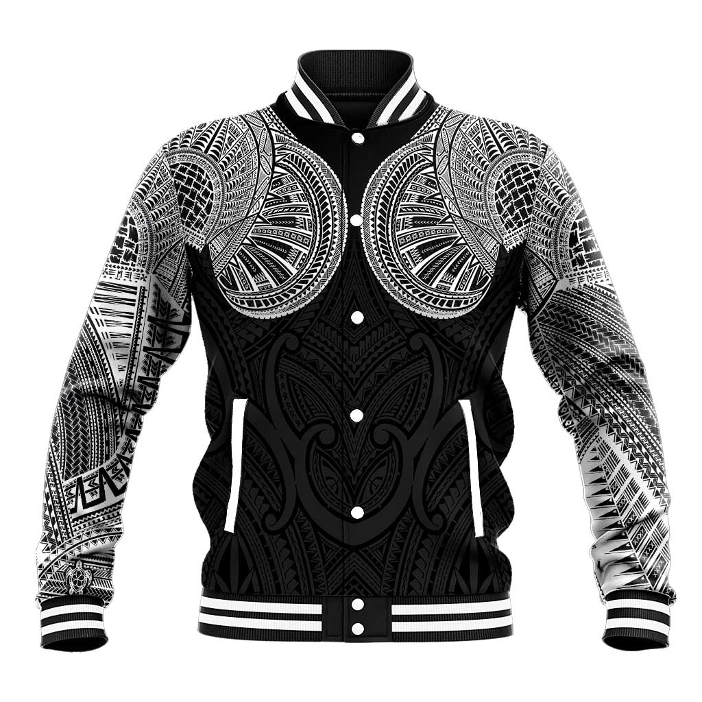 Samoan Traditional Art Tattoos Baseball Jacket Tatau Roman Reigns Black Color LT03 Unisex Black - Polynesian Pride