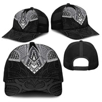 Samoan Traditional Art Tattoos Baseball Net Cap Tatau Roman Reigns Black Color - Polynesian Pride