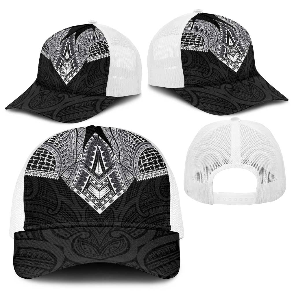 Samoan Traditional Art Tattoos Baseball Net Cap Tatau Roman Reigns Black Color - Polynesian Pride