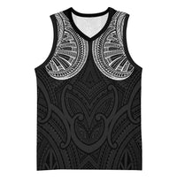 Samoan Traditional Art Tattoos Basketball Jersey Tatau Roman Reigns Black Color LT03 Unisex Black - Polynesian Pride
