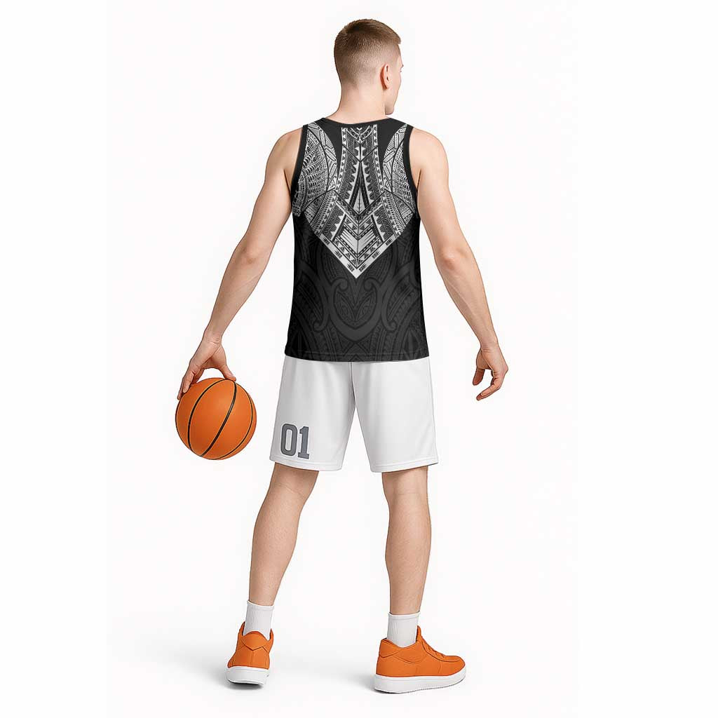 Samoan Traditional Art Tattoos Basketball Jersey Tatau Roman Reigns Black Color LT03 - Polynesian Pride