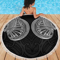Samoan Traditional Art Tattoos Beach Blanket Tatau Roman Reigns Black Color - Polynesian Pride