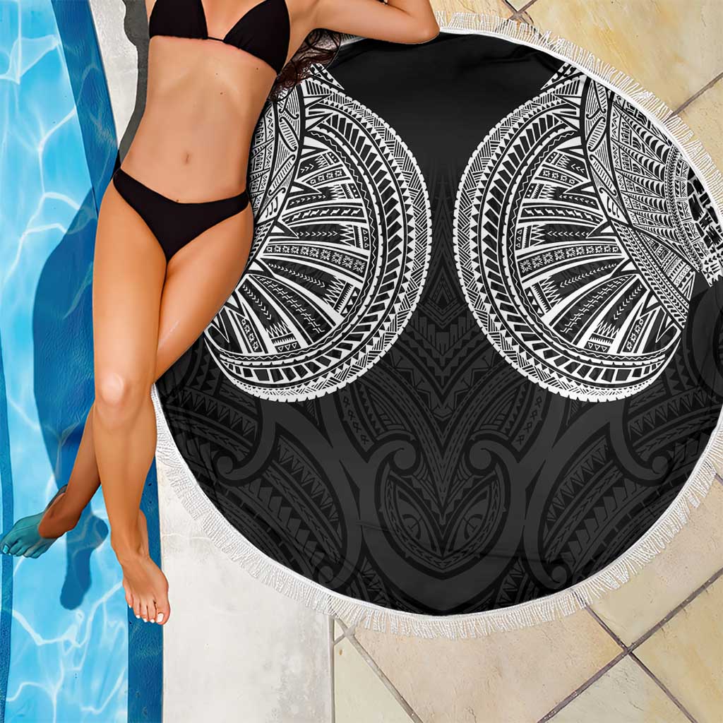 Samoan Traditional Art Tattoos Beach Blanket Tatau Roman Reigns Black Color - Polynesian Pride