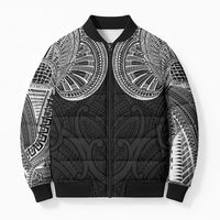 Samoan Traditional Art Tattoos Bomber Puffer Jacket Tatau Roman Reigns Black Color LT03 Unisex Black - Polynesian Pride