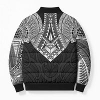Samoan Traditional Art Tattoos Bomber Puffer Jacket Tatau Roman Reigns Black Color LT03 - Polynesian Pride