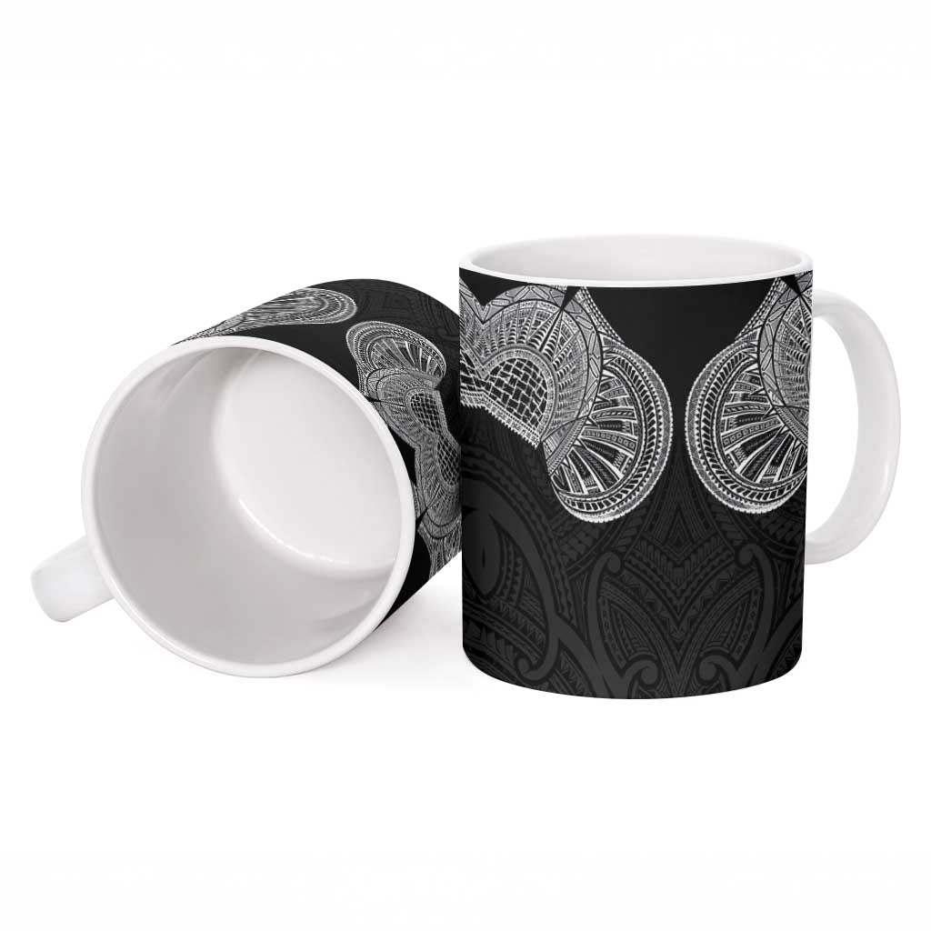 Samoan Traditional Art Tattoos Ceramic Mug Tatau Roman Reigns Black Color LT03 - Polynesian Pride