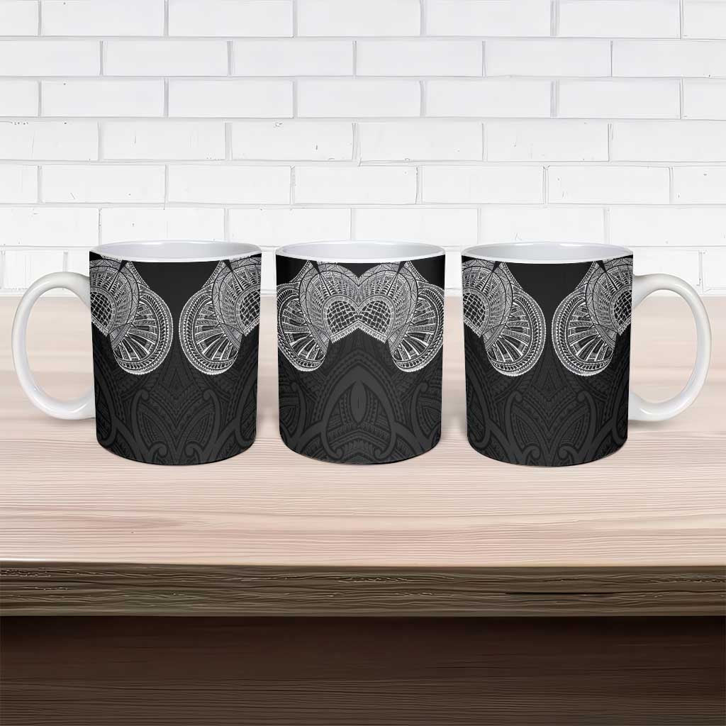 Samoan Traditional Art Tattoos Ceramic Mug Tatau Roman Reigns Black Color LT03 - Polynesian Pride