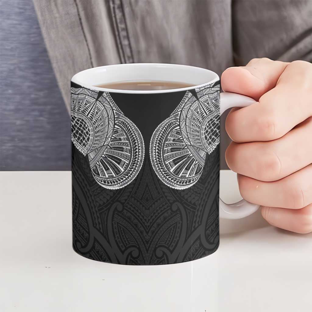 Samoan Traditional Art Tattoos Ceramic Mug Tatau Roman Reigns Black Color LT03 - Polynesian Pride