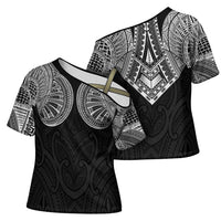 Samoan Traditional Art Tattoos Cross Shoulder Shirt Tatau Roman Reigns Black Color - Polynesian Pride