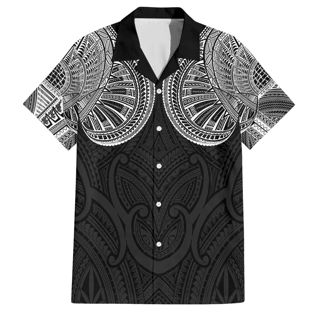 Samoan Traditional Art Tattoos Family Matching Long Sleeve Bodycon Dress and Hawaiian Shirt Tatau Roman Reigns Black Color - Polynesian Pride