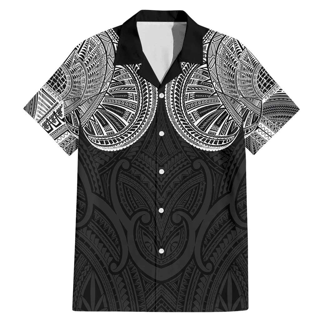 Samoan Traditional Art Tattoos Family Matching Mermaid Dress and Hawaiian Shirt Tatau Roman Reigns Black Color - Polynesian Pride