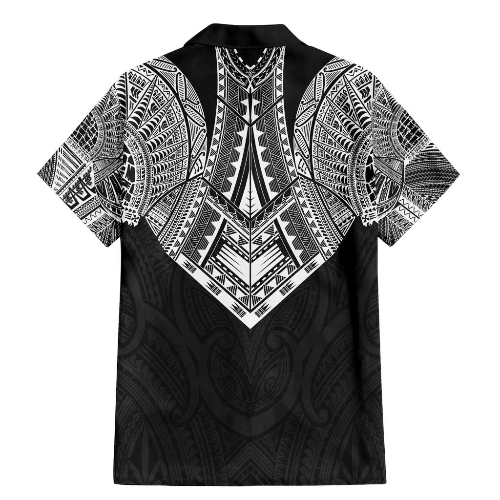 Samoan Traditional Art Tattoos Family Matching Mermaid Dress and Hawaiian Shirt Tatau Roman Reigns Black Color - Polynesian Pride