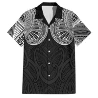 Samoan Traditional Art Tattoos Family Matching Off Shoulder Short Dress and Hawaiian Shirt Tatau Roman Reigns Black Color - Polynesian Pride