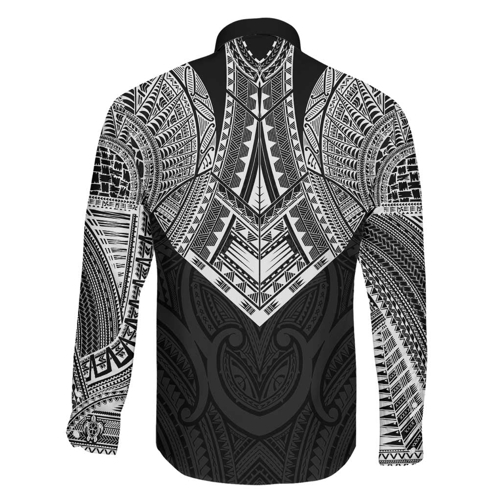 Samoan Traditional Art Tattoos Family Matching Tank Maxi Dress and Hawaiian Shirt Tatau Roman Reigns Black Color - Polynesian Pride