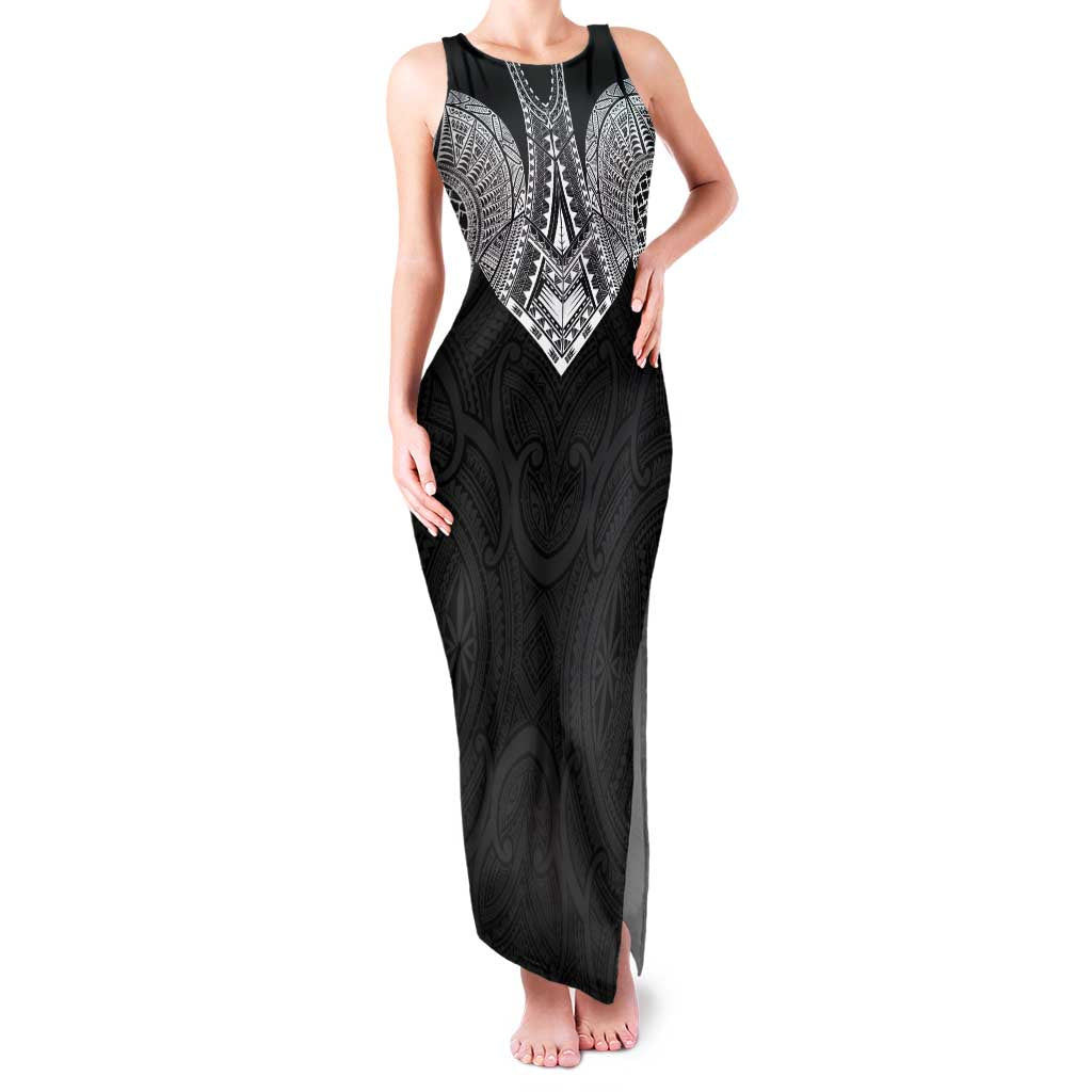 Samoan Traditional Art Tattoos Family Matching Tank Maxi Dress and Hawaiian Shirt Tatau Roman Reigns Black Color - Polynesian Pride