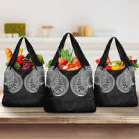 Samoan Traditional Art Tattoos Grocery Bag Tatau Roman Reigns Black Color LT03 3-pack One Size Black - Polynesian Pride