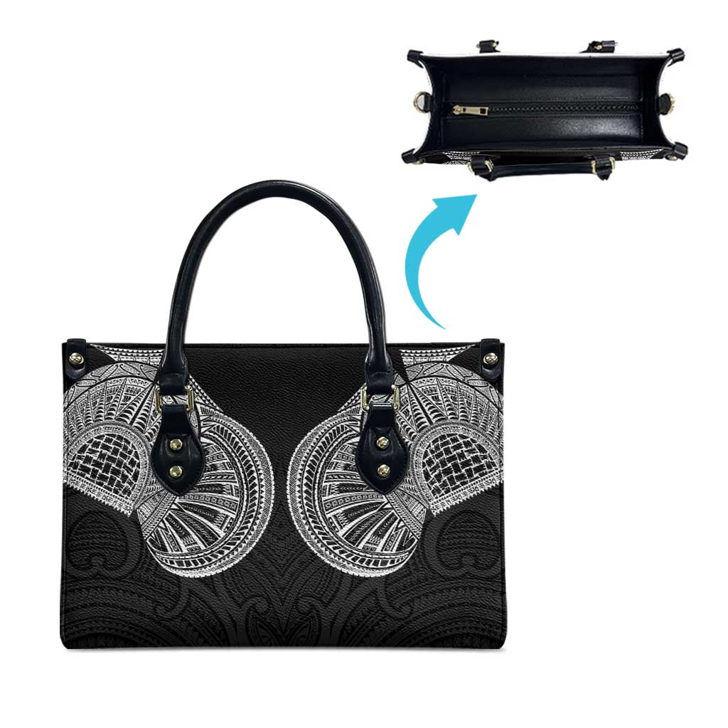 Samoan Traditional Art Tattoos Leather Bag Tatau Roman Reigns Black Color - Polynesian Pride