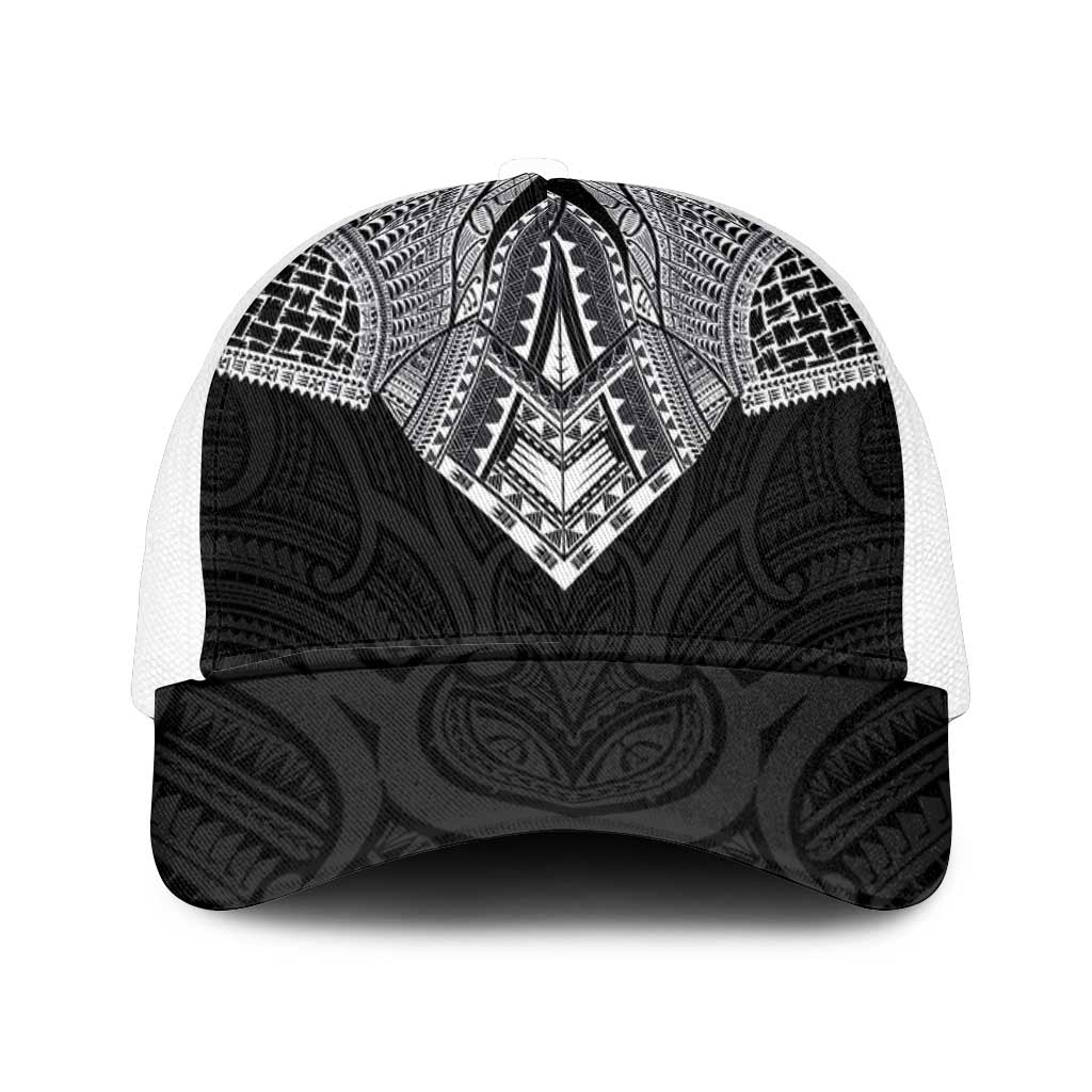 Samoan Traditional Art Tattoos Mesh Trucker Cap Tatau Roman Reigns Black Color - Polynesian Pride