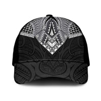 Samoan Traditional Art Tattoos Mesh Trucker Cap Tatau Roman Reigns Black Color - Polynesian Pride