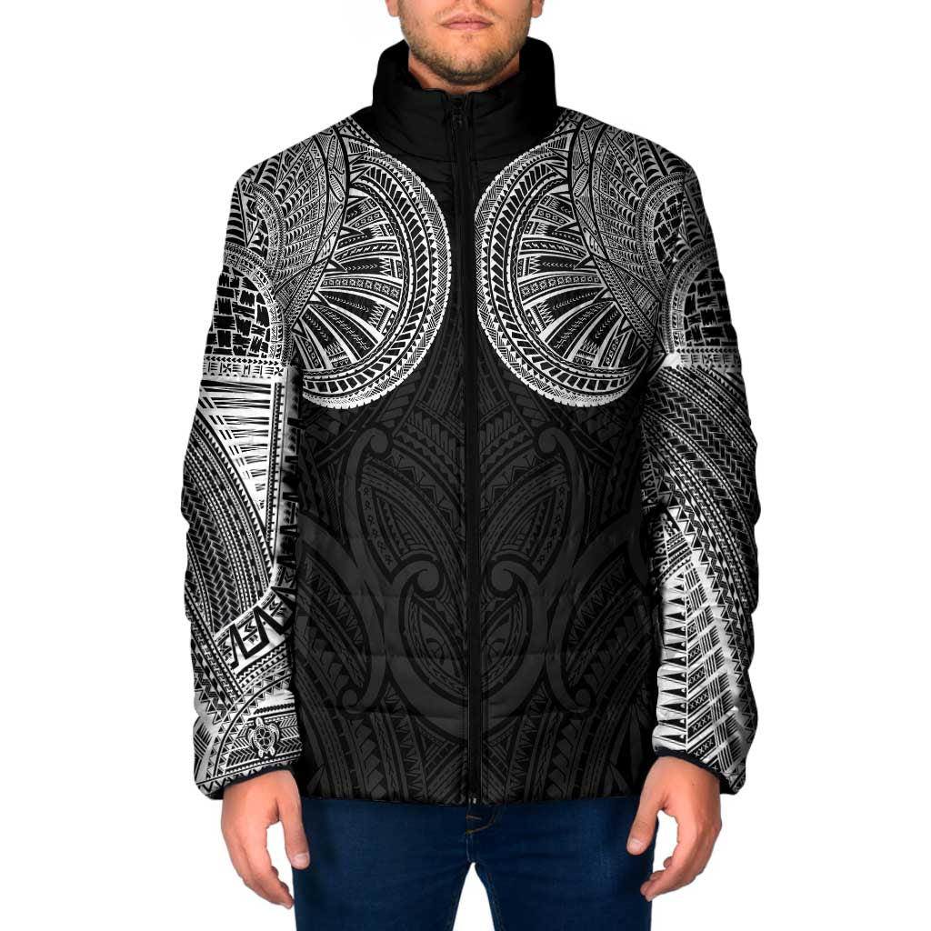 Samoan Traditional Art Tattoos Padded Jacket Tatau Roman Reigns Black Color LT03 Men Black - Polynesian Pride