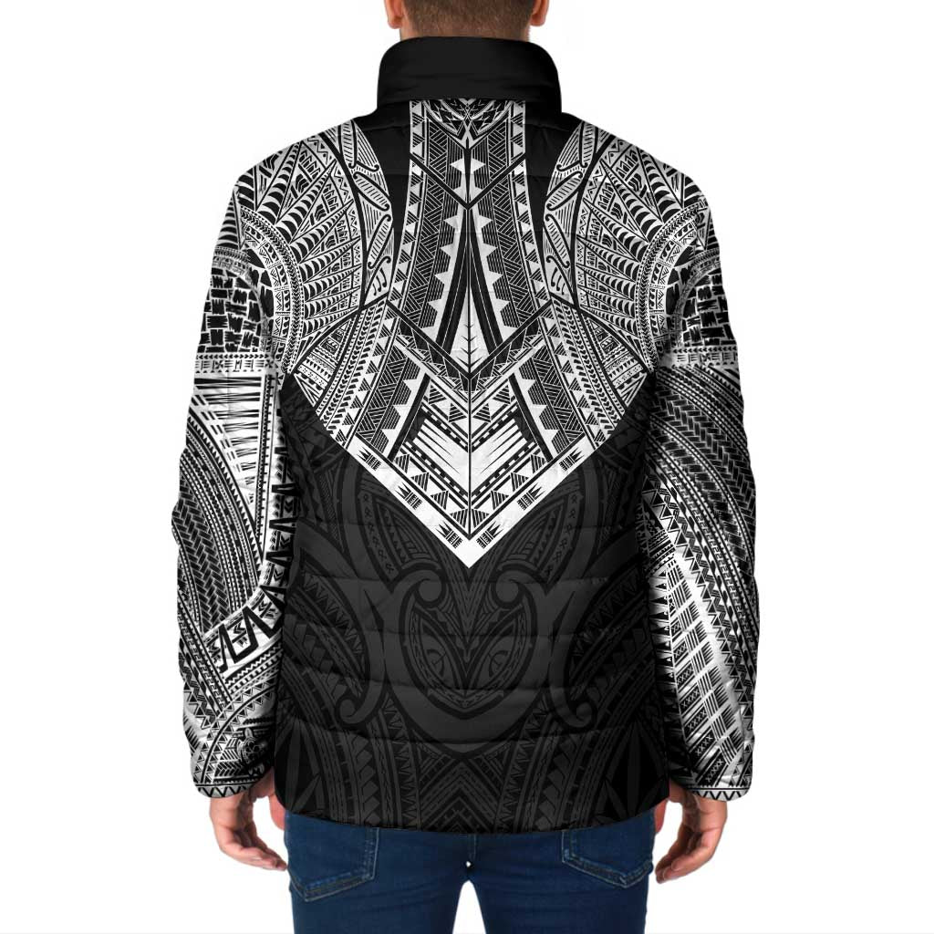 Samoan Traditional Art Tattoos Padded Jacket Tatau Roman Reigns Black Color LT03 - Polynesian Pride