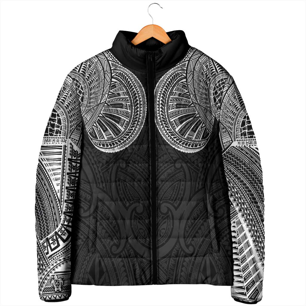 Samoan Traditional Art Tattoos Padded Jacket Tatau Roman Reigns Black Color LT03 - Polynesian Pride