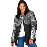 Samoan Traditional Art Tattoos Padded Jacket Tatau Roman Reigns Black Color LT03 Women Black - Polynesian Pride