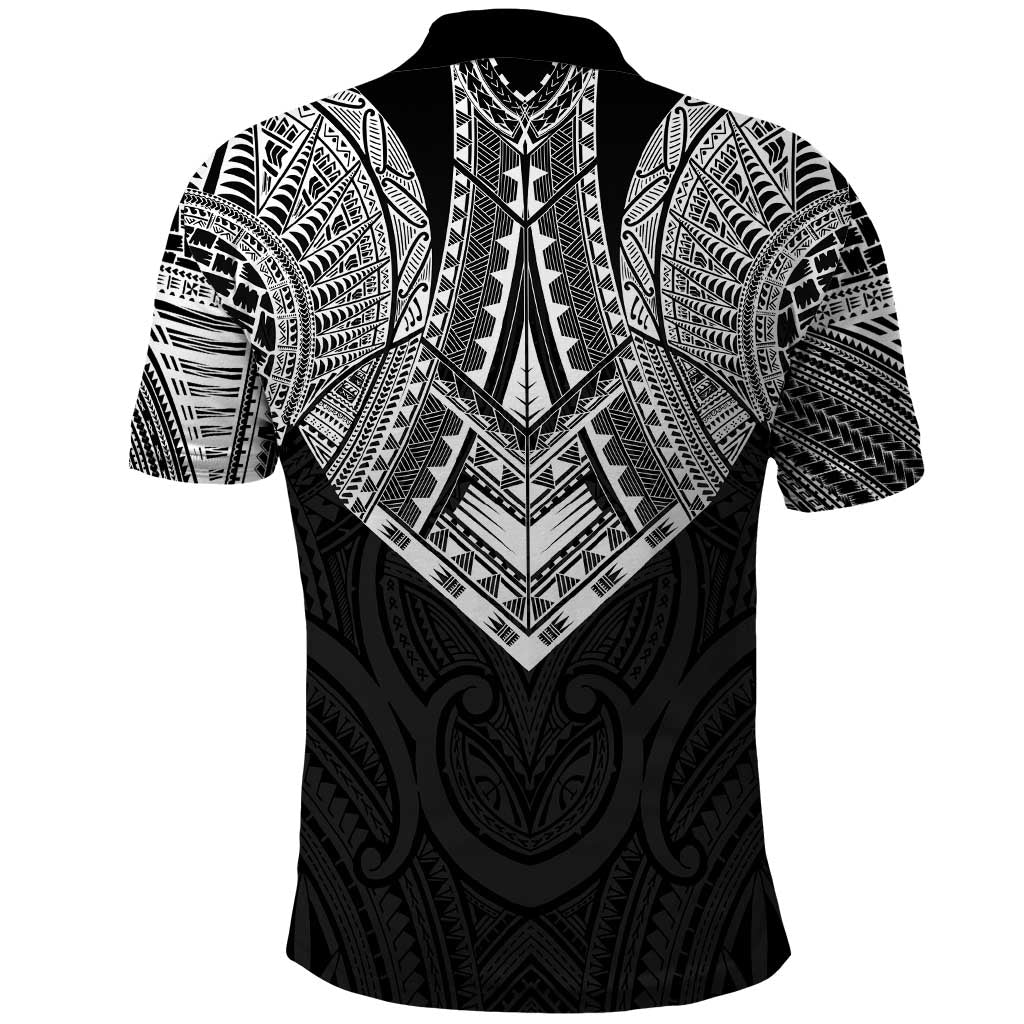 Samoan Traditional Art Tattoos Polo Shirt Tatau Roman Reigns Black Color - Polynesian Pride