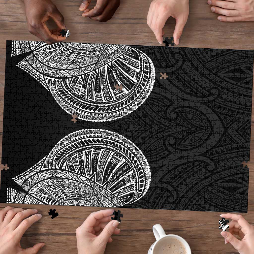 Samoan Traditional Art Tattoos Puzzle Tatau Roman Reigns Black Color LT03 - Polynesian Pride