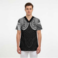 Samoan Traditional Art Tattoos Scrub Top Tatau Roman Reigns Black Color LT03 - Polynesian Pride