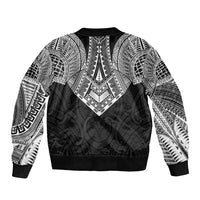 Samoan Traditional Art Tattoos Sleeve Zip Bomber Jacket Tatau Roman Reigns Black Color LT03 - Polynesian Pride