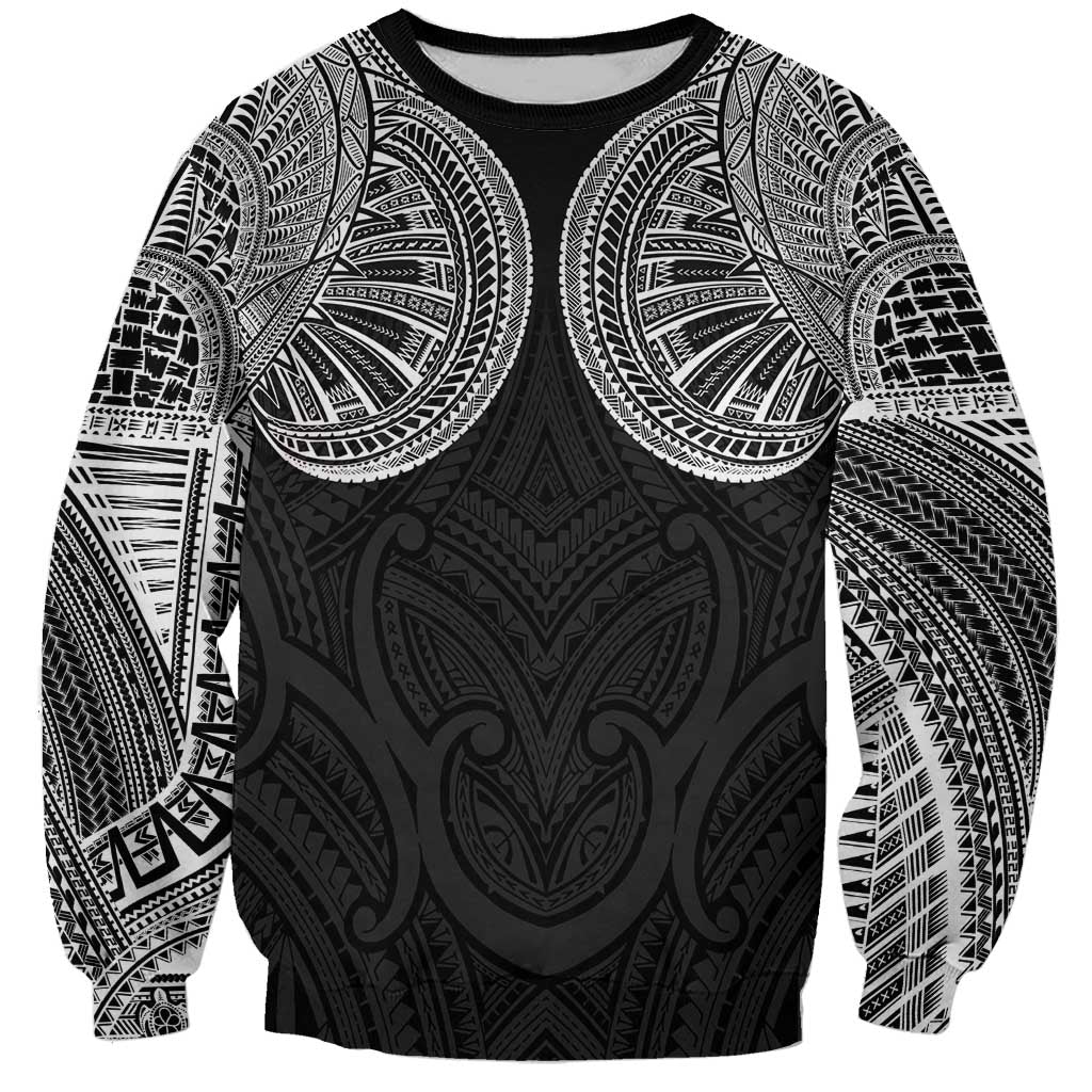 Samoan Traditional Art Tattoos Sweatshirt Tatau Roman Reigns Black Color - Polynesian Pride