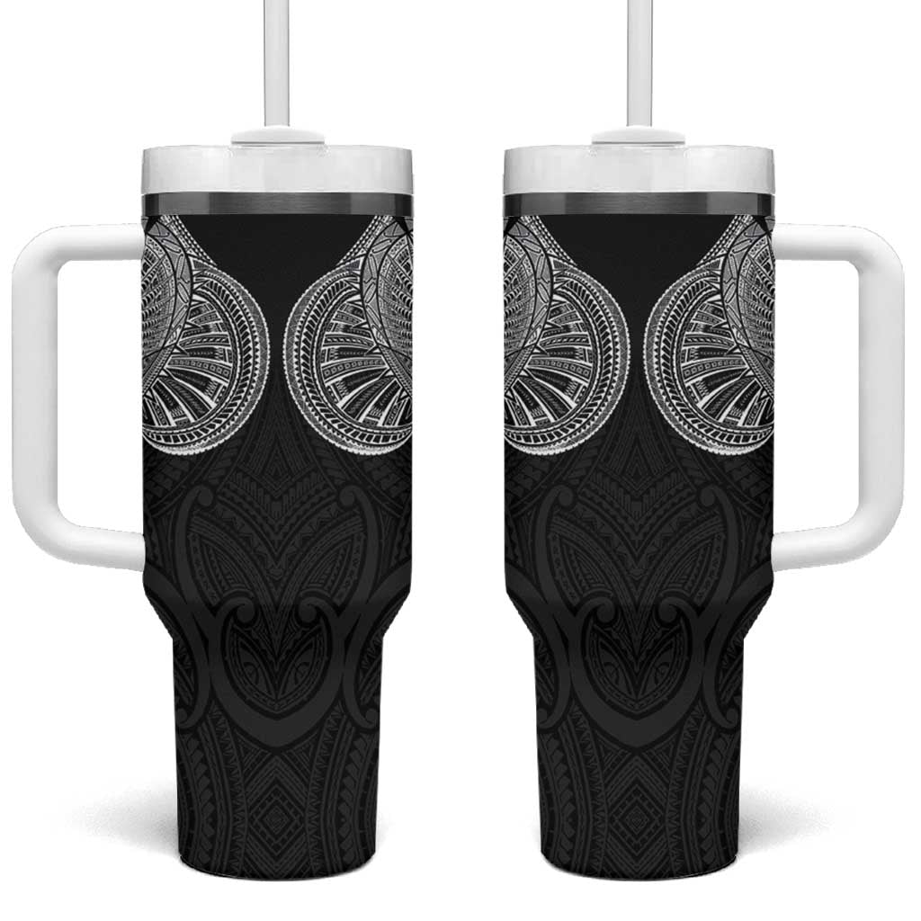 Samoan Traditional Art Tattoos Tumbler With Handle Tatau Roman Reigns Black Color - Polynesian Pride