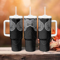 Samoan Traditional Art Tattoos Tumbler With Handle Tatau Roman Reigns Black Color - Polynesian Pride