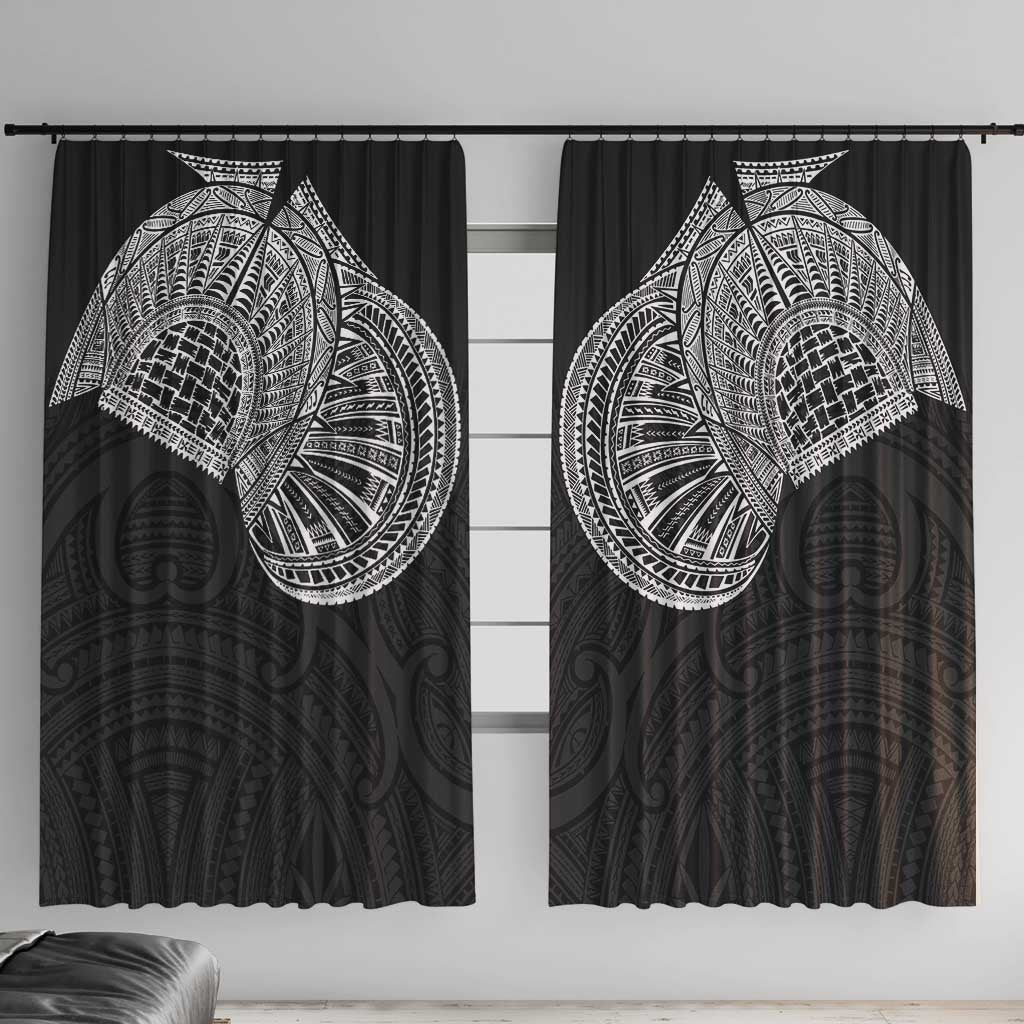 Samoan Traditional Art Tattoos Window Curtain Tatau Roman Reigns Black Color - Polynesian Pride