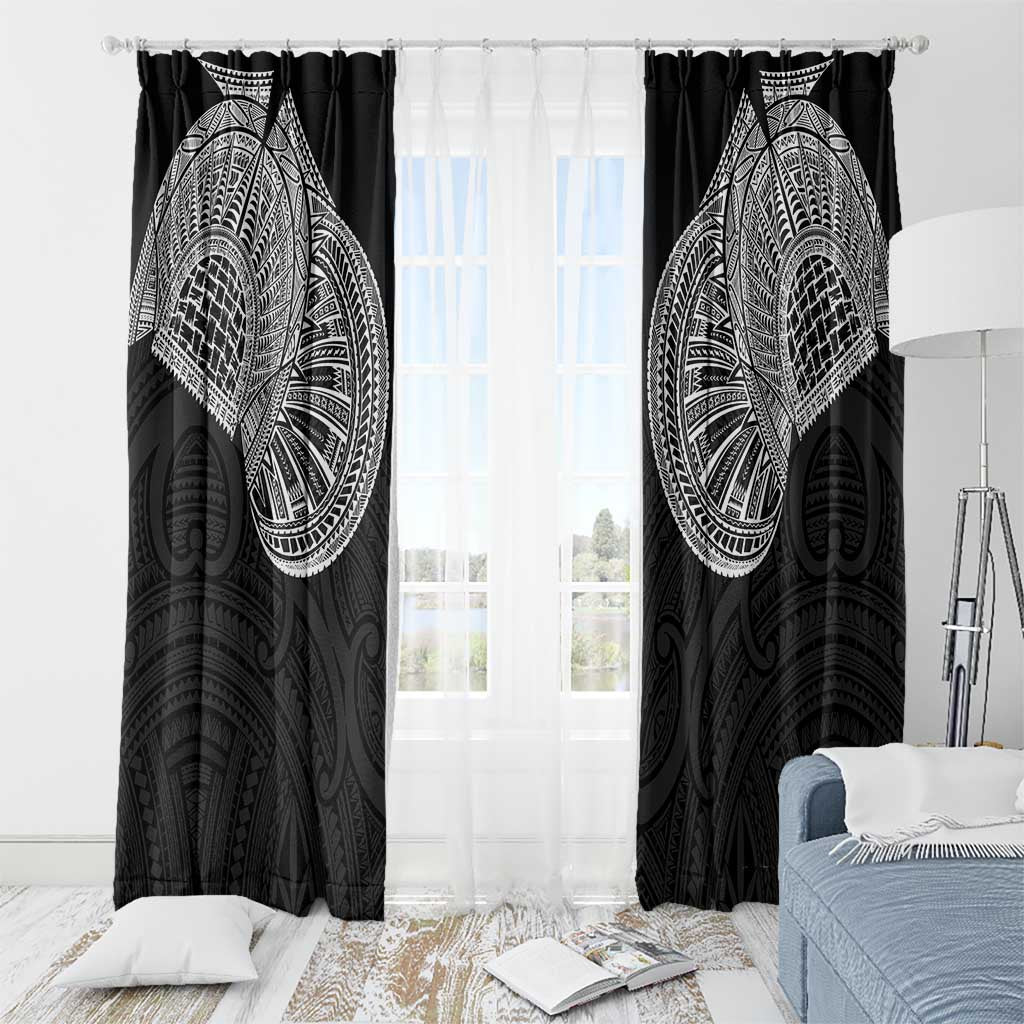 Samoan Traditional Art Tattoos Window Curtain Tatau Roman Reigns Black Color - Polynesian Pride