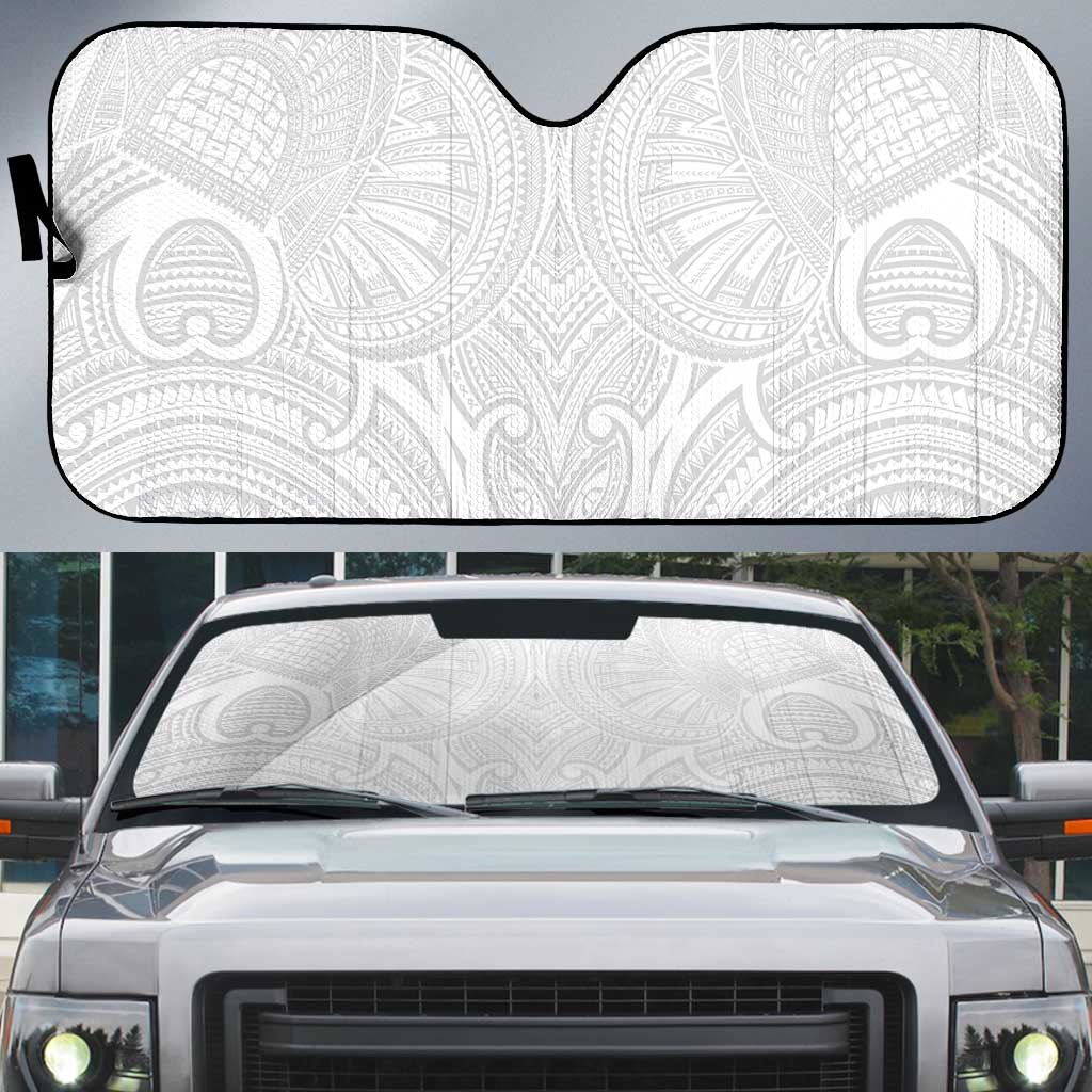 Samoan Traditional Art Tattoos Auto Sun Shade Tatau Roman Reigns White Color LT03 White - Polynesian Pride
