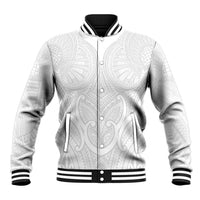 Samoan Traditional Art Tattoos Baseball Jacket Tatau Roman Reigns White Color LT03 Unisex White - Polynesian Pride