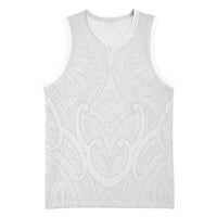 Samoan Traditional Art Tattoos Basketball Jersey Tatau Roman Reigns White Color LT03 Unisex White - Polynesian Pride