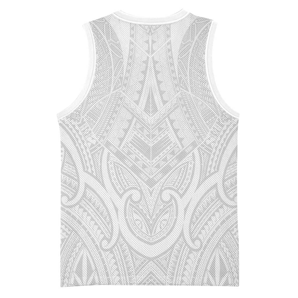 Samoan Traditional Art Tattoos Basketball Jersey Tatau Roman Reigns White Color LT03 - Polynesian Pride