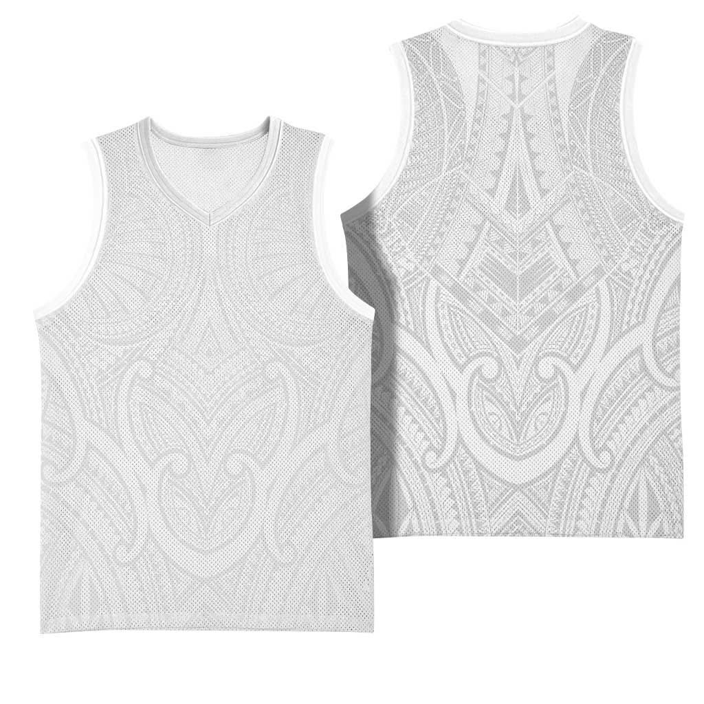 Samoan Traditional Art Tattoos Basketball Jersey Tatau Roman Reigns White Color LT03 - Polynesian Pride