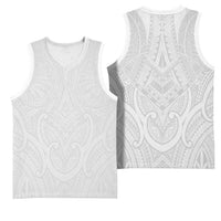 Samoan Traditional Art Tattoos Basketball Jersey Tatau Roman Reigns White Color LT03 - Polynesian Pride