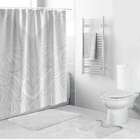 Samoan Traditional Art Tattoos Bathroom Set Tatau Roman Reigns White Color LT03 Bathroom Set (4 pcs) White - Polynesian Pride